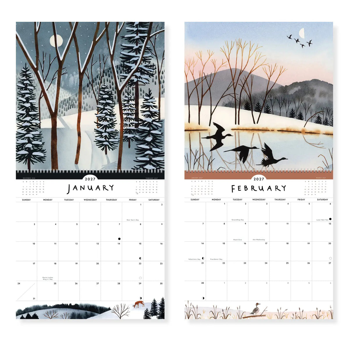 2027 Ode to Joy Watercolor Landscape Wall Calendar