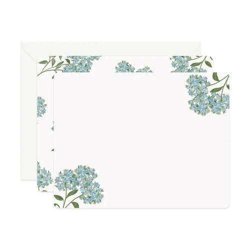 Boxed set of six hydrangea flat notecards with envelopes