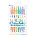 Pastel double-ended liner markers, set of 8