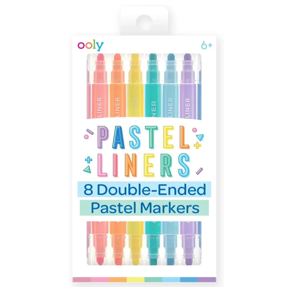 Pastel double-ended liner markers, set of 8