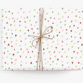 Mini hearts gift wrap roll with colorful heart pattern
