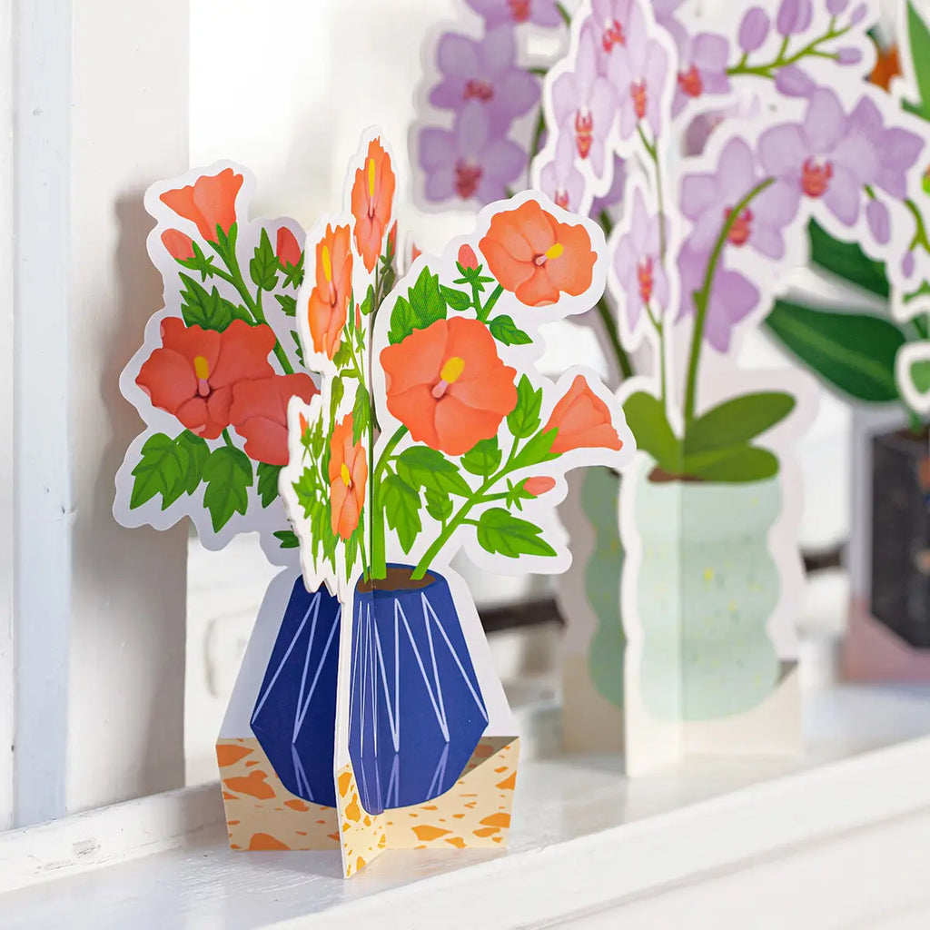 Paper Hibiscus Plant Die Cut Standing Display